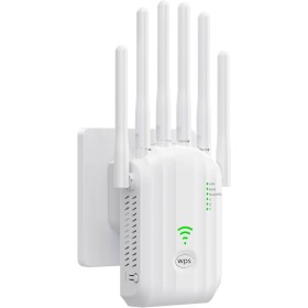 Repetidor WiFi, Potente Amplificador de Señal WiFi, 6 Antenas, 2 Puertos LAN, Extensor WiFi/Router/Repetidor/Ap Modo,