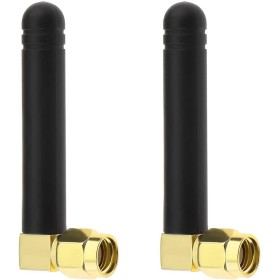 YINETTECH 2 Piezas Mini Antena WiFi Aérea de Doble Banda 2,4 GHz 5,8 GHz 2dBi con Conector Macho RP-SMA de Ángulo Recto para