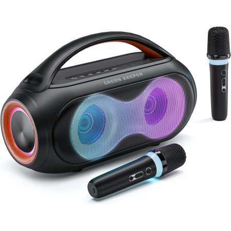 Altavoz Bluetooth Portátil de Karaoke de 200W, Equipado con 2 Micrófonos Inalámbricos para Karaoke, AUX, TF, USB, Ideal para