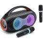 Altavoz Bluetooth Portátil de Karaoke de 200W, Equipado con 2 Micrófonos Inalámbricos para Karaoke, AUX, TF, USB, Ideal para