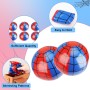 SAVITA 6uds Pelotas Playa de Tela Araña, Pelotas Playa Hinchable Azules y Rojas de Material PVC para Niños Fiesta Actividades al