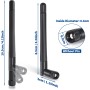 Bingfu M.2 Antena WiFi 2,4 GHz 5 GHz 5,8 GHz 3dBi MIMO RP-SMA Macho (Paquete de 2) + 2 Cables NGFF IPEX4 a RP-SMA de 30 cm para