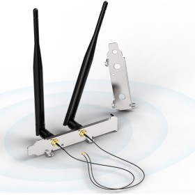 Bingfu Antena WiFi Doble Banda 2,4GHz 5,8GHz 6dBi RPSMA Macho +Cable Extensión U.FL IPX IPEX MHF4 a RP-SMA Hembra + Cubierta de