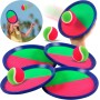 ZZXLOPEZ Juego Pelota Velcro, Juego de Pelota para Niños, 4 Velcro Ball Paddles y 4 Velcro Ball, Juegos de Playa para Niños,