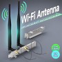 Bingfu Antena WiFi Doble Banda 2,4GHz 5,8GHz 6dBi RPSMA Macho +Cable Extensión U.FL IPX IPEX MHF4 a RP-SMA Hembra + Cubierta de