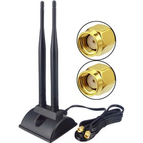 YILIANDUO Antena WiFi Doble Band 2,4 GHz 5,8 GHz Conector Macho RP-SMA para Tarjeta de Red WiFi PCI-E Adaptador WiFi Punto de