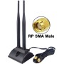 YILIANDUO Antena WiFi Doble Band 2,4 GHz 5,8 GHz Conector Macho RP-SMA para Tarjeta de Red WiFi PCI-E Adaptador WiFi Punto de