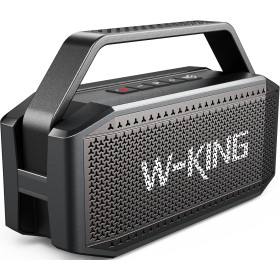 W-King Altavoz Bluetooth, 80W Peak IPX6 Altavoz Bluetooth portátil Resistente al Agua Inalámbrico con 2 Controladores deRango