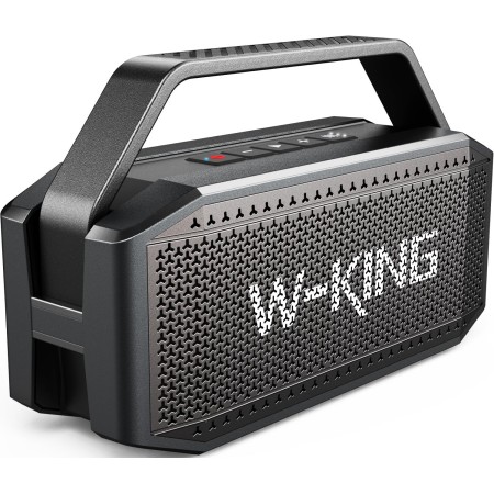 W-King Altavoz Bluetooth, 80W Peak IPX6 Altavoz Bluetooth portátil Resistente al Agua Inalámbrico con 2 Controladores deRango