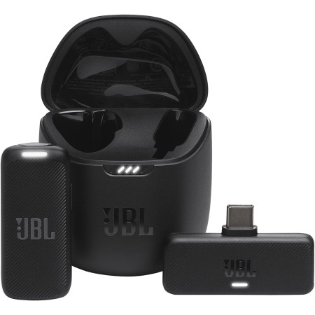 JBL Quantum Stream Wireless, micrófono inalámbrico portátil para streaming y dongle USB-C para dispositivos Android, con 24
