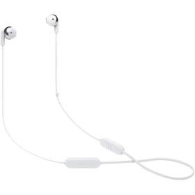 JBL Tune 215 - Auriculares Bluetooth inalámbricos con micrófono (3 Botones, Mando a Distancia y Cable Plano), Color Blanco