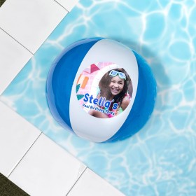 Wanapix | Pelota de Playa Personalizada | Balón de Playa Hinchable con la Foto o Texto Que Quieras | Diseño Bicolor | Plástico