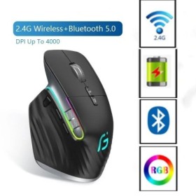 JOMAA-ratón inalámbrico para juegos de ordenador, Mouse negro de 2,4G 