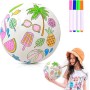 JWTRSVTY DIY Pelota de Playa Inflable, Coloridas Pelotas De Playa inflables, Balón De Playa Hinchable con Rotulador, Hawaiano