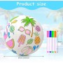 JWTRSVTY DIY Pelota de Playa Inflable, Coloridas Pelotas De Playa inflables, Balón De Playa Hinchable con Rotulador, Hawaiano