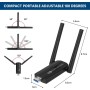 OFFCUP WiFi USB, 5400Mbps Adaptador WiFi USB para PC, Antena USB 3.0 WiFi 6E, Tri-Banda 2.4GHz/5GHz/6GHz Adaptador Inalámbrico