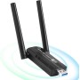 OFFCUP WiFi USB, 5400Mbps Adaptador WiFi USB para PC, Antena USB 3.0 WiFi 6E, Tri-Banda 2.4GHz/5GHz/6GHz Adaptador Inalámbrico