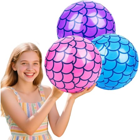 Pelota Inflable de Playa, 3pcs Pelotas Hinchables Piscina, Pelota de Agua para Niños, Juguetes Para Fiestas de Verano en la