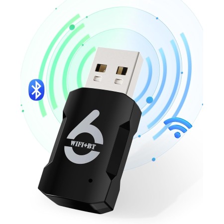 RENGOGA Antena WiFi USB Bluetooth AX900Mbps - Adaptador Red Dual Band 2.4G/5GHz 5.3 para PC/Laptop - Receptor USB 2.0 Compatible