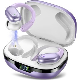 CASCHO Auriculares Inalambricos, Auriculares Bluetooth 5.3 Deportivos con Gancho de la Oreja, 60H de Reproducción, Pantalla LED,