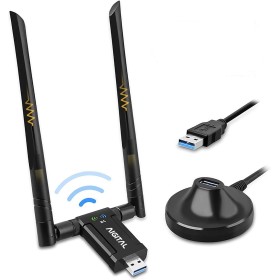 Adaptador WiFi USB para PC, Antena WiFi 12000Mbps de Doble Banda 2,4GHz y 5GHz, USB 3.0 Receptor Wi-Fi de Largo Alcance para PC