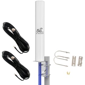 Kaser Antena 4G 5G LTE Exterior Mimo Omnidireccional 698-2700 | 3300-3800 MHz Ganancia hasta 12 dBi Compatible con Router 4g 5g