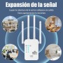 Amplificador de Señal WiFi,1200Mbs 2.4/5.0Ghz Doble Frecuencia, Repetidor WiFi, Extensor de Señal WiFi con 4 Antenas, Los