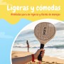 Palas Playa Madera + 6 Pelotas - Juguetes Playa para Niños y Adultos - Juegos Playa Divertidos - Tenis de Playa - Raquetas Playa