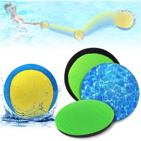 KutaKuta 4 Piezas Water Bouncing Ball, Juego de 2 Bolas y 2 Discos para Saltar en el Agua con 5.6 CM de Diámetro, Pelota de