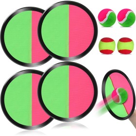Ulikey Juego de Lanzar y Atrapar Pelotas, Juego de Pelota de Velcro Impermeabile con 4 Paletas y 4 Pelotas, Juego de Lanzamiento