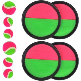 TIMESETL Catch Ball and Toss Set, Catchball Ball de Neopreno, con 4 Discos Catch Ball Ø 18,5 cm + 2 Bolas Ø 6,5 cm + 4 Bolas Ø