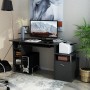 HOMCOM Mesa de Ordenador Mesa de Escritorio con 6 Estantes Cajón Bandeja de Teclado y Soportes para Monitor Impresora para