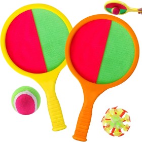 YOUYIKE Juego de pelota de velcro, juego de pelota de velcro para niños, juego de 2 remos y 2 bolas de velcro para niños,