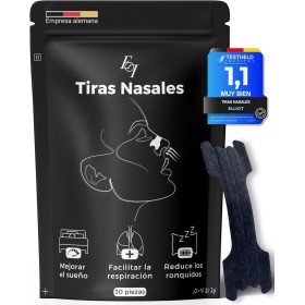 Ellicit® Tiras Nasales Negras, paquete de 30 tiras nasales premium, contra los ronquidos, soporte extra para deportes y mejor