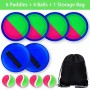 Morcheiong Juego de pelota para lanzar y atrapar, juguetes al aire libre, juegos de playa para niños y familia con 6 palas, 4