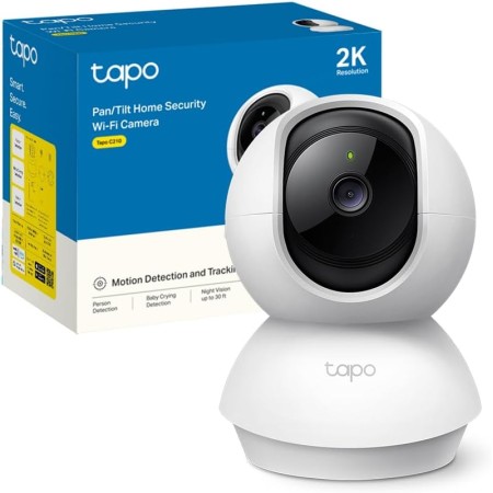 Tapo C210 - Cámara IP WiFi 360° Cámara de Vigilancia 2K (3MP),Visión nocturna Admite tarjeta SD hasta 512 GB, Detección y