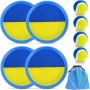 NCTNCX Juego de bolas de velcro, juego de playa, juego de barro, juego de lanzamiento para niños con 4 discos de captura, 4