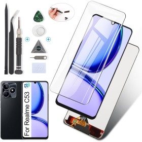 RongZy Pantalla para Realme C53 Táctil LCD de Repuesto Ensamblaje Digitalizador Reemplazo para Realme C53 RMX3762 2023 con