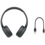 Sony WH-CH520 Auriculares Inalámbricos Bluetooth, hasta 50 Horas de Autonomía con Carga Rápida y Estilo Diadema, Negro
