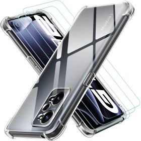 ivoler Funda para Realme GT Neo 3T / Realme GT Neo 2 / Realme GT 2 con 3 Piezas Cristal Templado, Carcasa Protectora Antigolpes