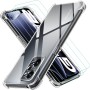 ivoler Funda para Realme GT Neo 3T / Realme GT Neo 2 / Realme GT 2 con 3 Piezas Cristal Templado, Carcasa Protectora Antigolpes