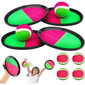 Ntwdby Juego de Lanzamiento y Captura, Juego de Bolas de Atrapar, con 4 Paletas y 4 Bolas, Toss Catch Ball Juego de Juguetes,