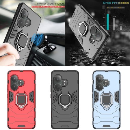 ESTH® Funda para Realme GT 6 5G/Realme GT 6T 5G con 2 Piezas Protector de Pantalla, Giratorio Soporte de 360°, Compatible con