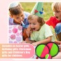 TELAOBAN Juego de Lanzamiento y Captura, Juego de Pelota de Velcro de Lanzamiento con 4 Palas y 4 Bolas, Niños Juego de Bolas de