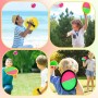 TELAOBAN Juego de Lanzamiento y Captura, Juego de Pelota de Velcro de Lanzamiento con 4 Palas y 4 Bolas, Niños Juego de Bolas de