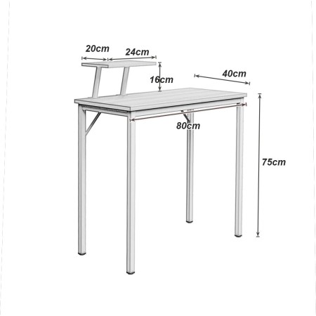 soges Escritorios 80 cm x 40 cm Mesa de Ordenador Compacto Resistente Home Escritorio Oficina Escritorio para reunión formación