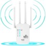 Amplificador de Señal WiFi,1200Mbs 2.4/5.0Ghz Doble Frecuencia, Repetidor WiFi, Extensor de Señal WiFi con 4 Antenas, Los