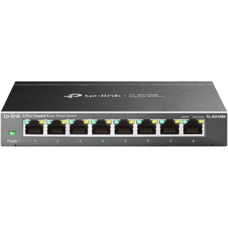 TP-Link TL-SG608E - Conmutador Ethernet Gigabit Gigabit (8 Puertos, Gigabit Hub RJ45, Switch Manageable, Ideal para Compartir
