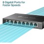 TP-Link TL-SG608E - Conmutador Ethernet Gigabit Gigabit (8 Puertos, Gigabit Hub RJ45, Switch Manageable, Ideal para Compartir