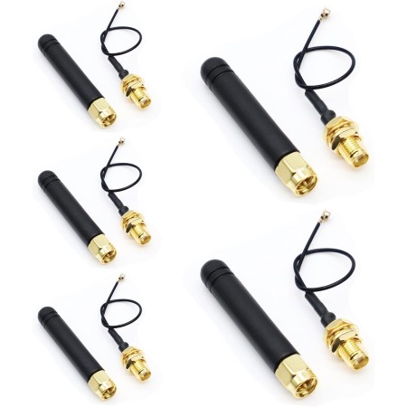 APKLVSR 868-915 MHz U.FL IPEX a SMA Conector Lora Antena 3 dBi 50Ω para Lora Board Lora II WiFi Lora32 (5 Piezas)
